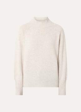 My Essential Wardrobe Dames Tracy fijngebreide trui van wol met col in de kleur Grijsmele, maat: S