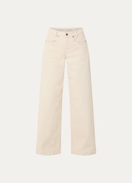 My Essential Wardrobe Dames Dango high waist wide leg jeans met gekleurde wassing in de kleur Beige, maat: W29/L34