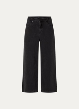 My Essential Wardrobe Dames Alma low waist wide leg jeans met gekleurde wassing in de kleur Donkergrijs, maat: W31/L28