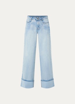My Essential Wardrobe Dames Dikan high waist wide leg jeans met lichte wassing in de kleur Indigo, maat: W28/L32
