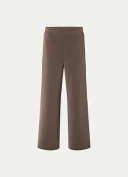 My Essential Wardrobe Dames Helle high waist wide fit broek van travelstof in de kleur Lichtbruin, maat: XL