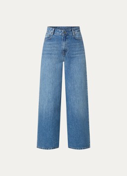 My Essential Wardrobe Dames Jessie low waist wide leg jeans met medium wassing in de kleur Indigo, maat: W28/L31