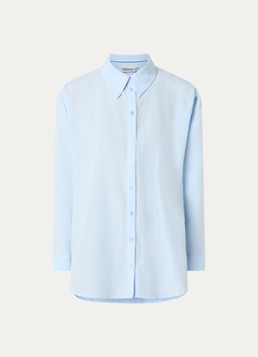 My Essential Wardrobe Dames Vilda blouse met split in de kleur Lichtblauw, maat: 38