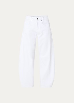 My Essential Wardrobe Dames Hottie mid waist balloon fit jeans met gekleurde wassing in de kleur Wit, maat: W 28