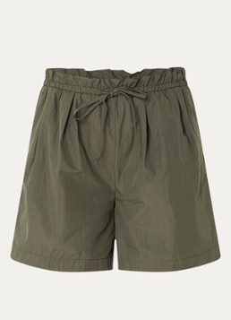 My Essential Wardrobe Dames Mulla high waist straight fit korte broek met steekzakken in de kleur Donkergroen, maat: 40