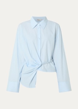 My Essential Wardrobe Dames Bella blouse met streepprint in de kleur Lichtblauw, maat: 34