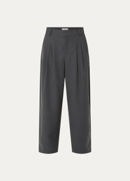 My Essential Wardrobe Dames Evie loose fit pantalon met plissé in de kleur Donkergrijs, maat: 42
