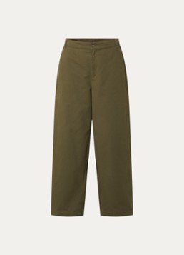 My Essential Wardrobe Dames Gisva high waist loose fit broek met steekzakken in de kleur Olijfgroen, maat: 34