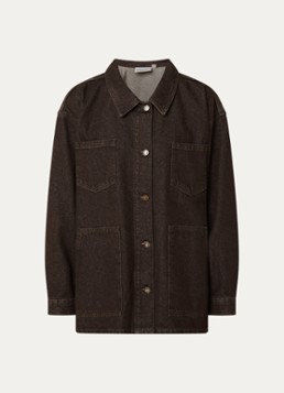 My Essential Wardrobe Dames Uma 188 Boxy jack van denim met steekzakken in de kleur Donkerbruin, maat: 40