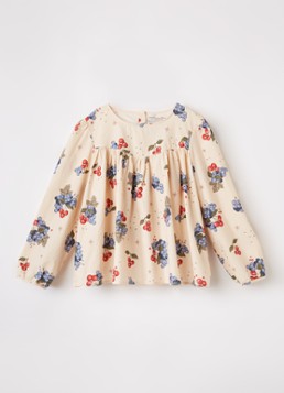 Konges Sløjd Meisjes Avi blouse met print in de kleur Beige, maat: 5Y-6Y=116