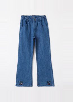 Konges Sløjd Elba flared jeans met donkere wassing in de kleur Indigo, maat: 5Y-6Y=116