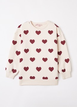 Konges Sløjd Meisjes Lou sweater met print in de kleur Creme, maat: 7Y-8Y=128