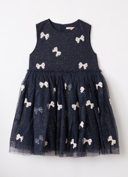 Konges Sløjd Meisjes Yvonne jurk met lurex in de kleur Donkerblauw, maat: 7Y-8Y=128