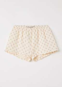 Konges Sløjd Meisjes Coco loose fit korte broek met bloemenprint in de kleur Beige, maat: 5Y-6Y=116