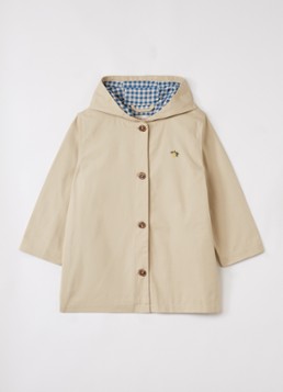 Konges Sløjd Meisjes Trenchcoat met capuchon in de kleur Beige, maat: 9Y-10Y=140