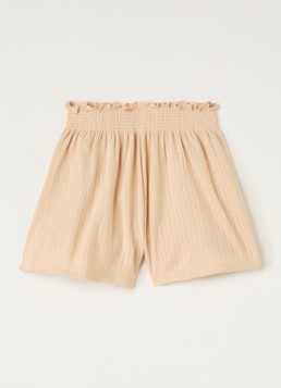 Konges Sløjd Meisjes Minnie wide fit korte broek met structuur in de kleur Lichtbruin, maat: 7-8Y=128