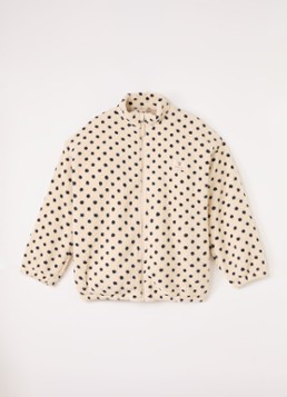Konges Sløjd Meisjes Jack van teddy met stippenprint in de kleur Beige, maat: 140