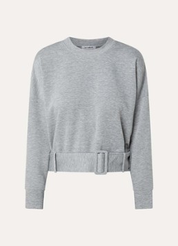 Co'Couture Dames Lance sweater met ceintuur in de kleur Grijsmele, maat: XL