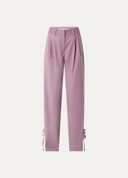 Co'Couture Dames Liam high waist wide fit panatlon in wolblend met gestrikt detail in de kleur Oudroze, maat: XL