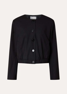 Co'Couture Dames Matty cropped jack met steekzakken in de kleur Zwart, maat: XL