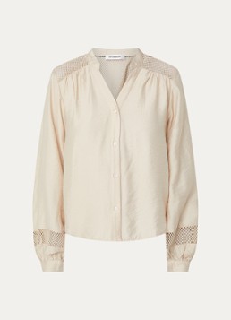 Co'Couture Dames Gwenda tuniek met opengewerkt dessin in de kleur Naturel, maat: XS