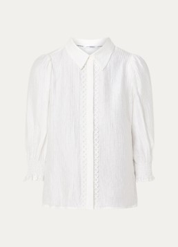 Co'Couture Dames Tassy blouse met borduring in de kleur Wit, maat: S