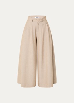 Co'Couture Dames Marlo high waist wide fit pantalon met steekzakken in de kleur Zand, maat: L