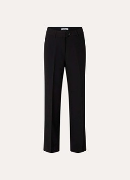 Co'Couture Dames Vola high waist loose fit pantalon met persplooi in de kleur Zwart, maat: XS