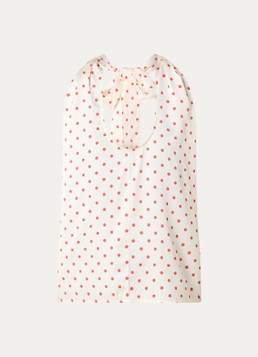 Co'Couture Dames Cambria top met asymmetrische hals en stippenprint in de kleur Creme, maat: M