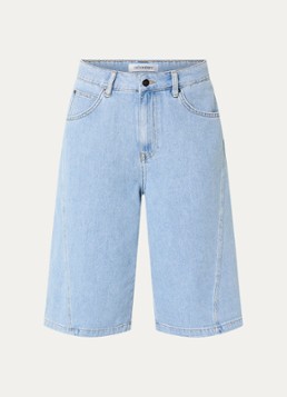 Co'Couture Dames SharonCC high waist straight leg korte broek van denim met lichte wassing in de kleur Indigo, maat: L