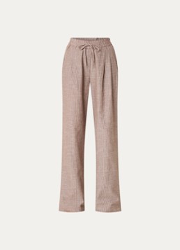 Co'Couture Dames Jihocc high waist loose fit broek met streepprint in de kleur Lichtbruin, maat: M