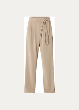 Co'Couture Dames High waist wide fit pantalon met steekzakken in de kleur Donkerbeige, maat: XS