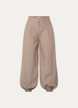 Co'Couture Dames High waist tapered fit broek met steekzakken in de kleur Beige, maat: M