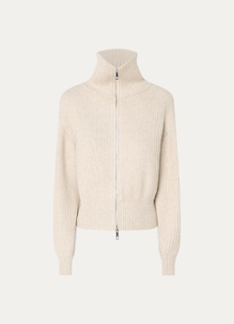 Co'Couture Dames Row grofgebreid vest met opstaande kraag in de kleur Gebroken wit, maat: S