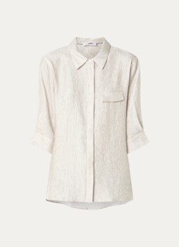 Co'Couture Dames CherCC blouse met lurex en structuur in de kleur Zilver, maat: M