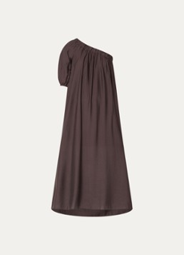 Co'Couture Dames HeraCC one shoulder maxi jurk in de kleur Donkerbruin, maat: M