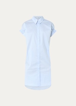 Co'Couture Dames PoppyCC midi blousejurk met split in de kleur Lichtblauw, maat: S