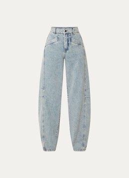 Co'Couture Dames Jackson high waist wide fit jeans met lichte wassing in de kleur Indigo, maat: S