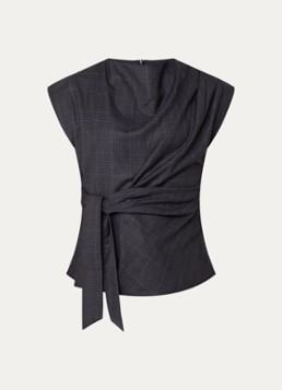 Co'Couture Dames EloraCC top met ceintuur in de kleur Antraciet, maat: M