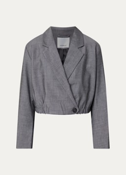 Co'Couture Dames JackyCC cropped blazer met V-hals in de kleur Middengrijs, maat: M