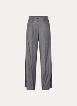 Co'Couture Dames JackyCC high waist wide fit broek met steekzakken in de kleur Donkergrijs, maat: S