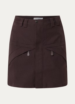 Co'Couture Dames Luna mini rok met steekzakken in de kleur Donkerbruin, maat: XS