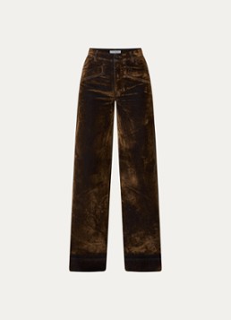 Co'Couture Dames Teffy high waist wide fit jeans met gekleurde wassing in de kleur Bruin, maat: M