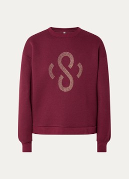 Summum Dames Sweater met logoprint in de kleur Bordeauxrood, maat: XS