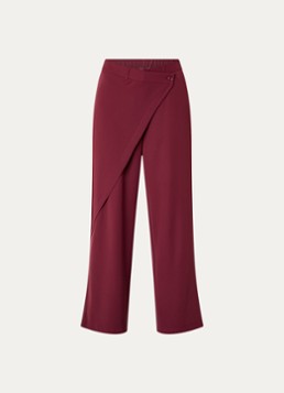 Summum Dames High waist wide fit pantalon met overslag in de kleur Bordeauxrood, maat: 40