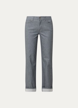 Summum Dames High waist cropped chino met lurex in de kleur Grijs, maat: 44