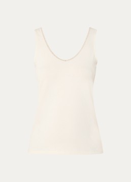 Summum Dames Tanktop met lurex in de kleur Ivoor, maat: XS