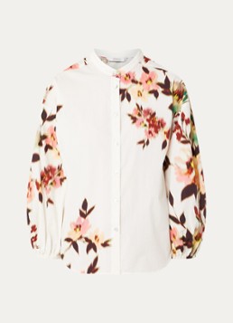 Summum Dames Blouse met bloemenprint in de kleur Wit, maat: 44