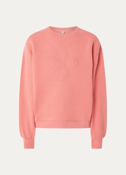 Summum Dames Sweater met logoborduring in de kleur Abrikoos, maat: XXL