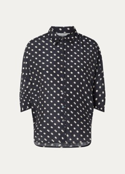Summum Dames Blouse met stippenprint in de kleur Zwart, maat: 36